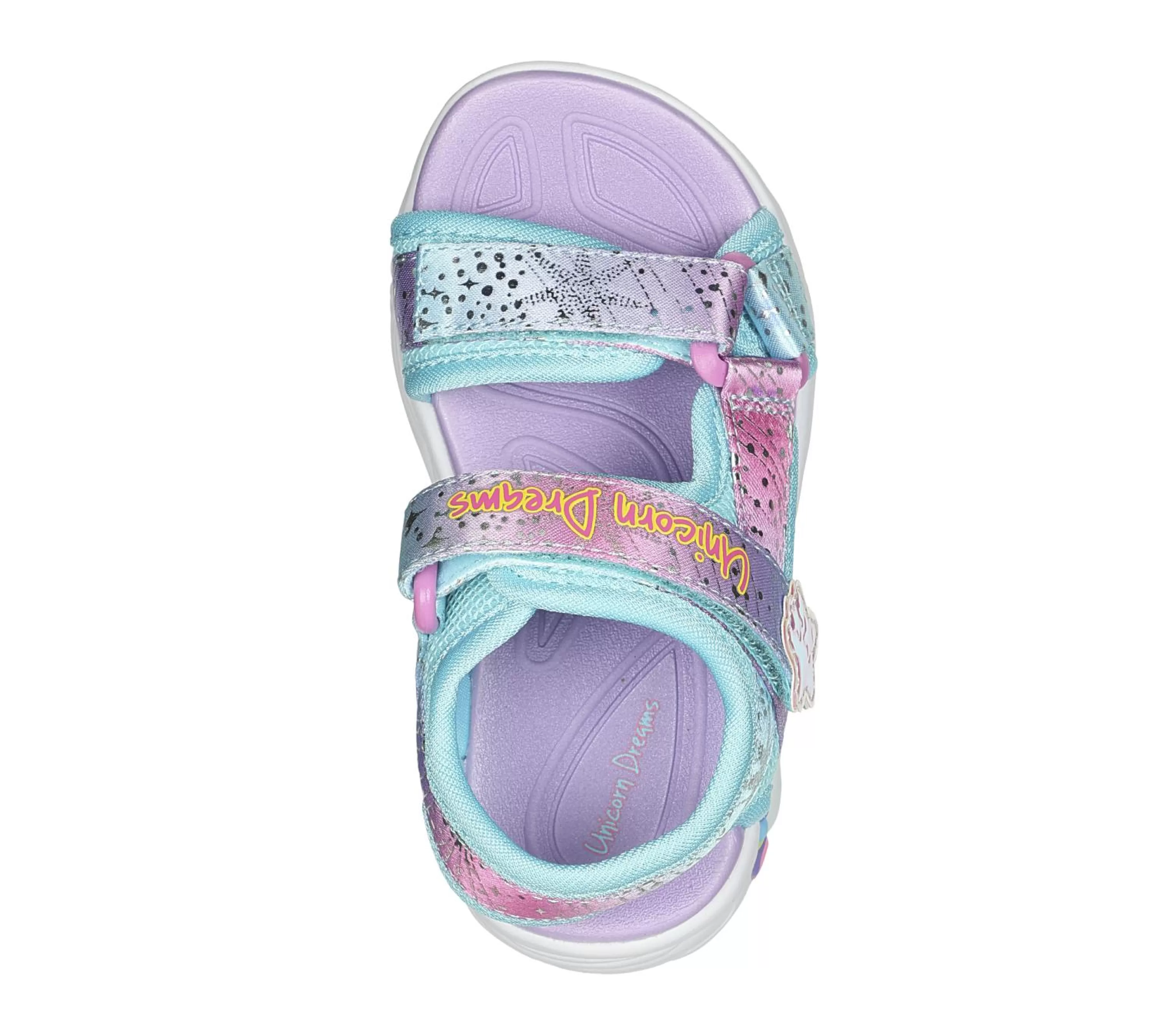 Calçado Sem Atacadores | Luzes | SKECHERS Unicorn Dreams - Majestic Bliss ROXO / MULTICOR