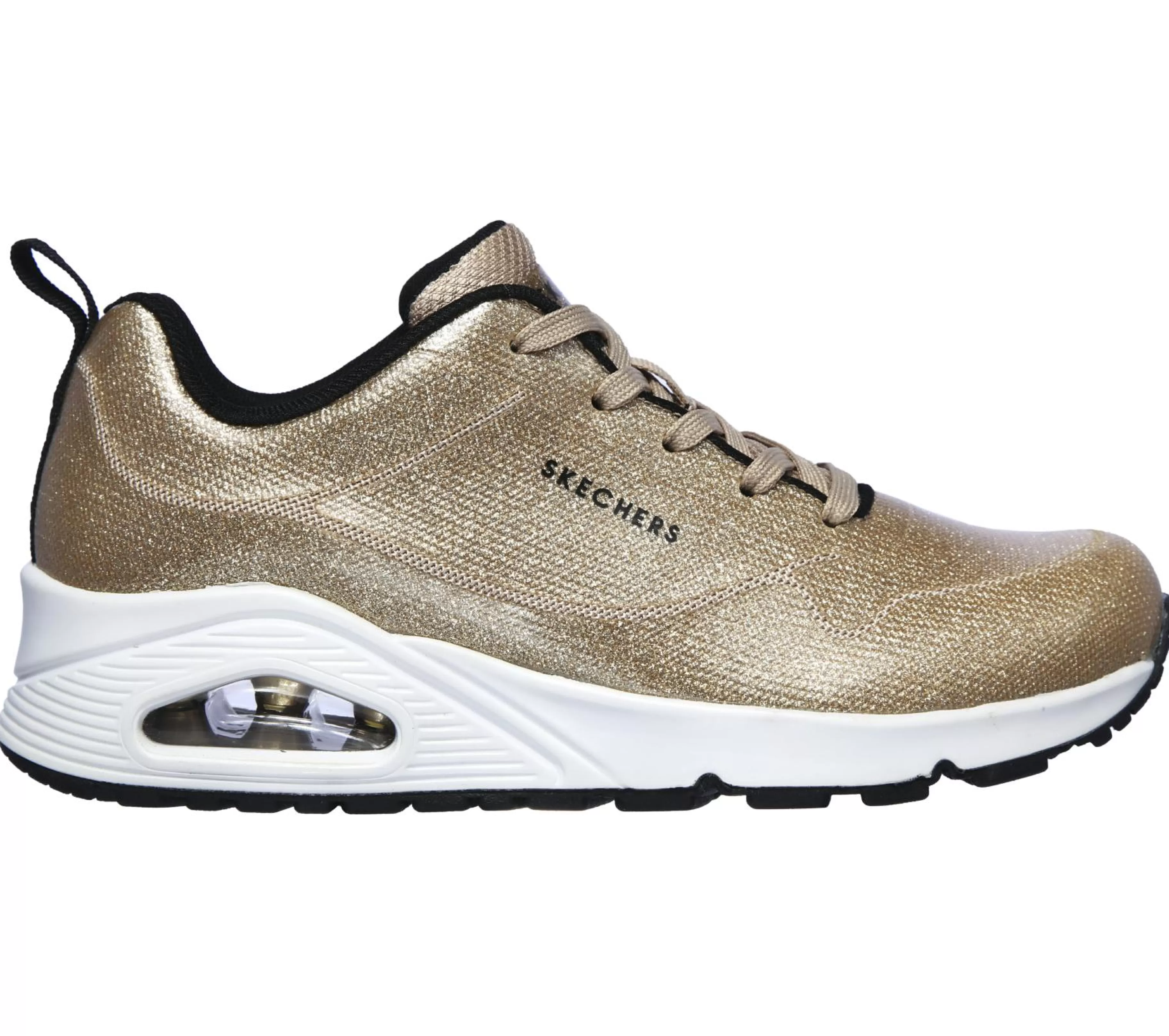 Com Atacadores | Sapatilhas Casuais | SKECHERS Uno - Diamond Shatter CHAMPAGNE