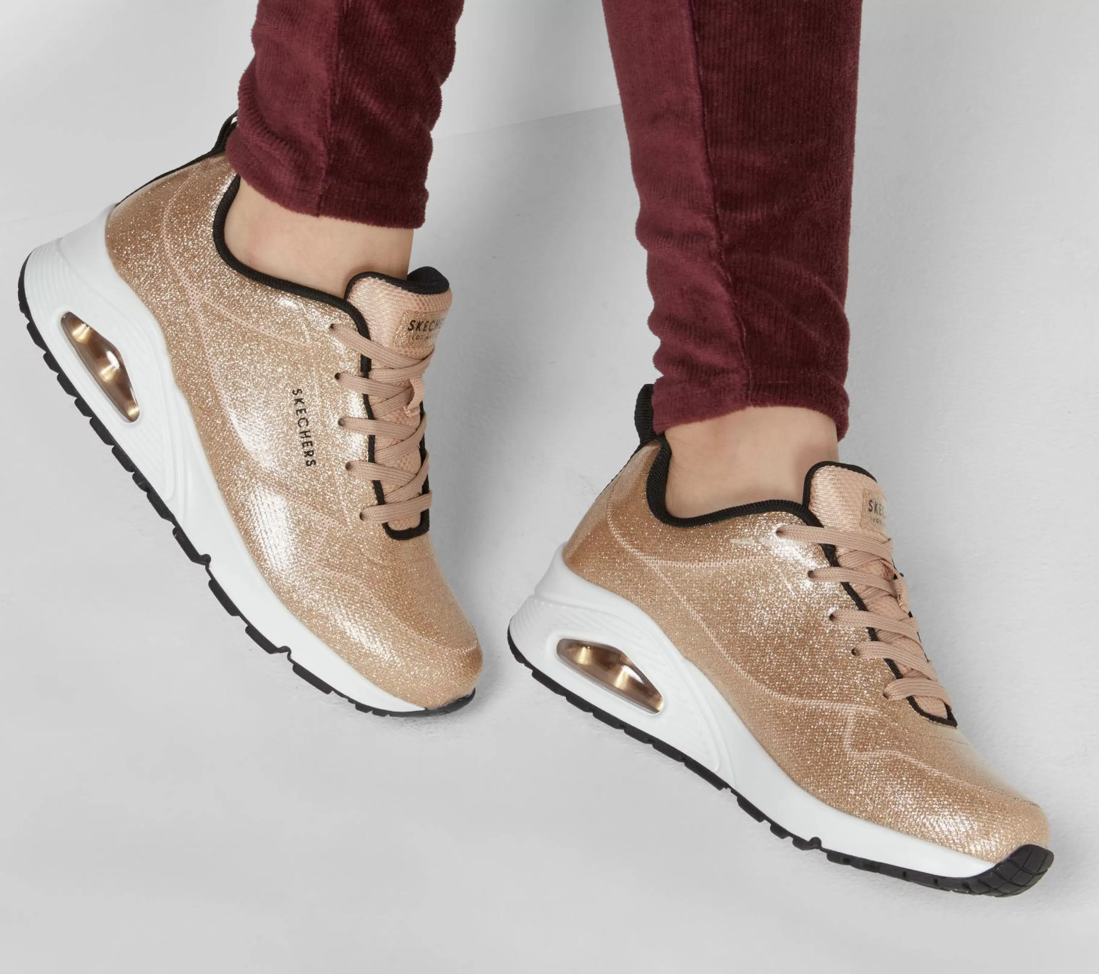 Com Atacadores | Sapatilhas Casuais | SKECHERS Uno - Diamond Shatter CHAMPAGNE