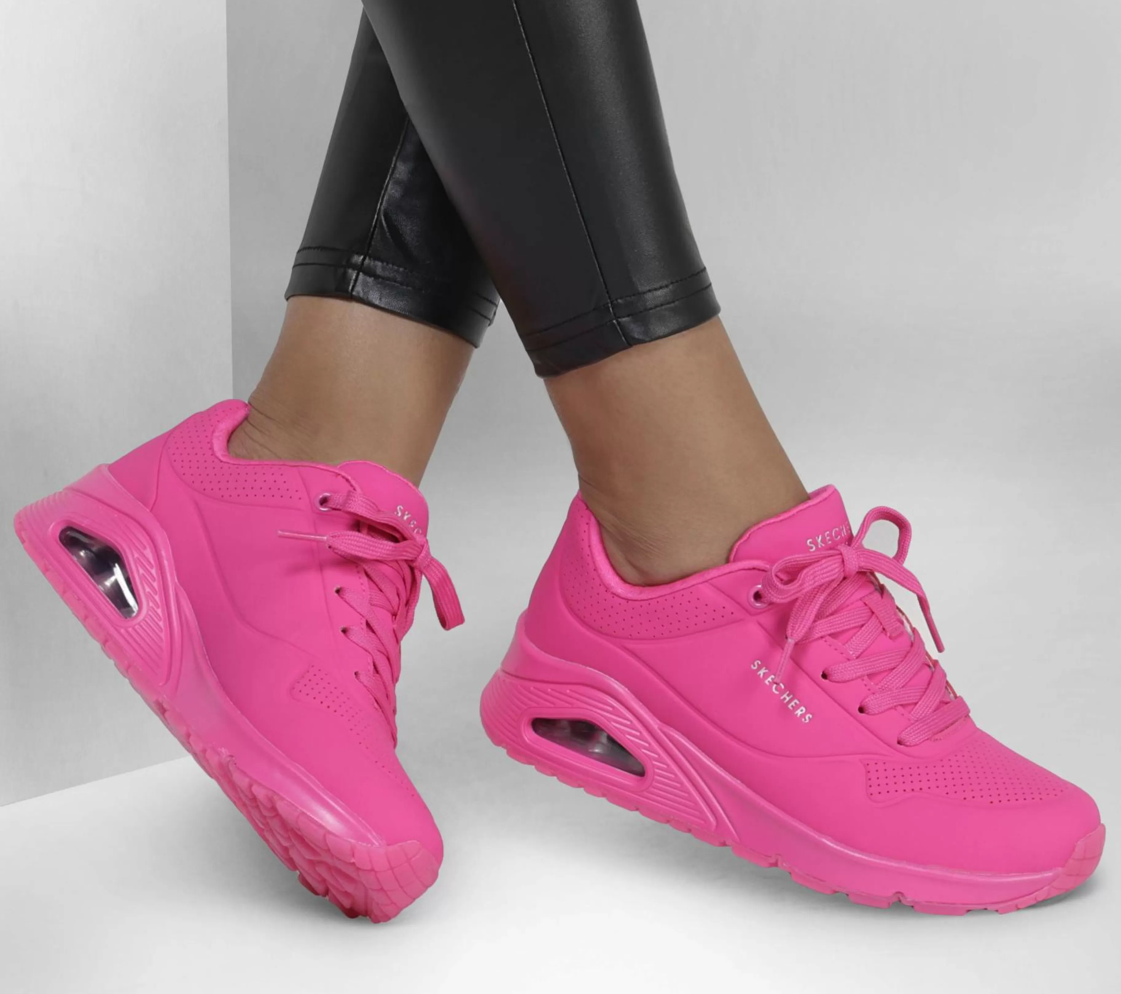 Com Atacadores | Sapatilhas | SKECHERS Uno - Night Shades ROSA CHOQUE