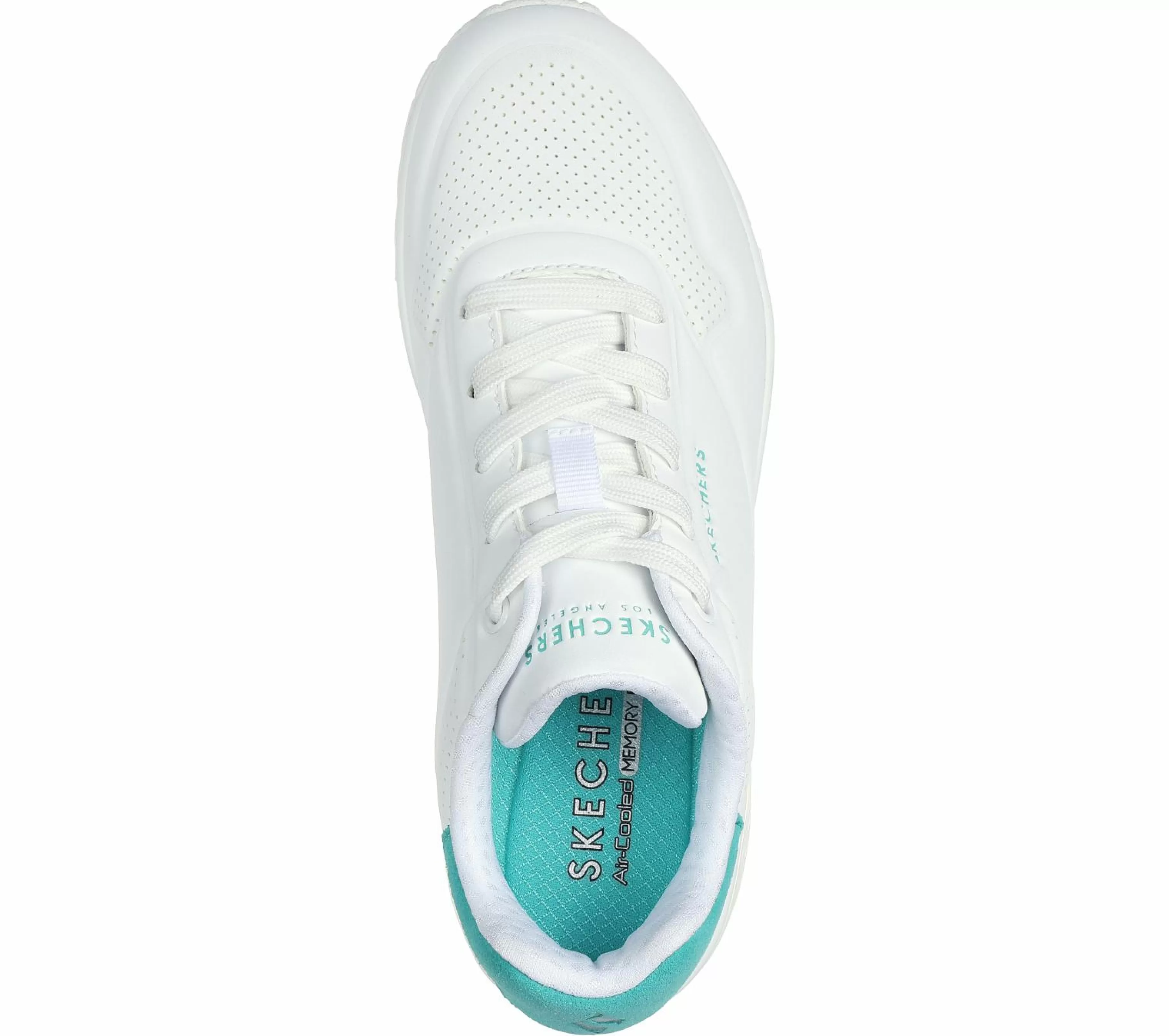 Com Atacadores | Sapatilhas Casuais | SKECHERS Uno - Pop Back BRANCO / MENTA