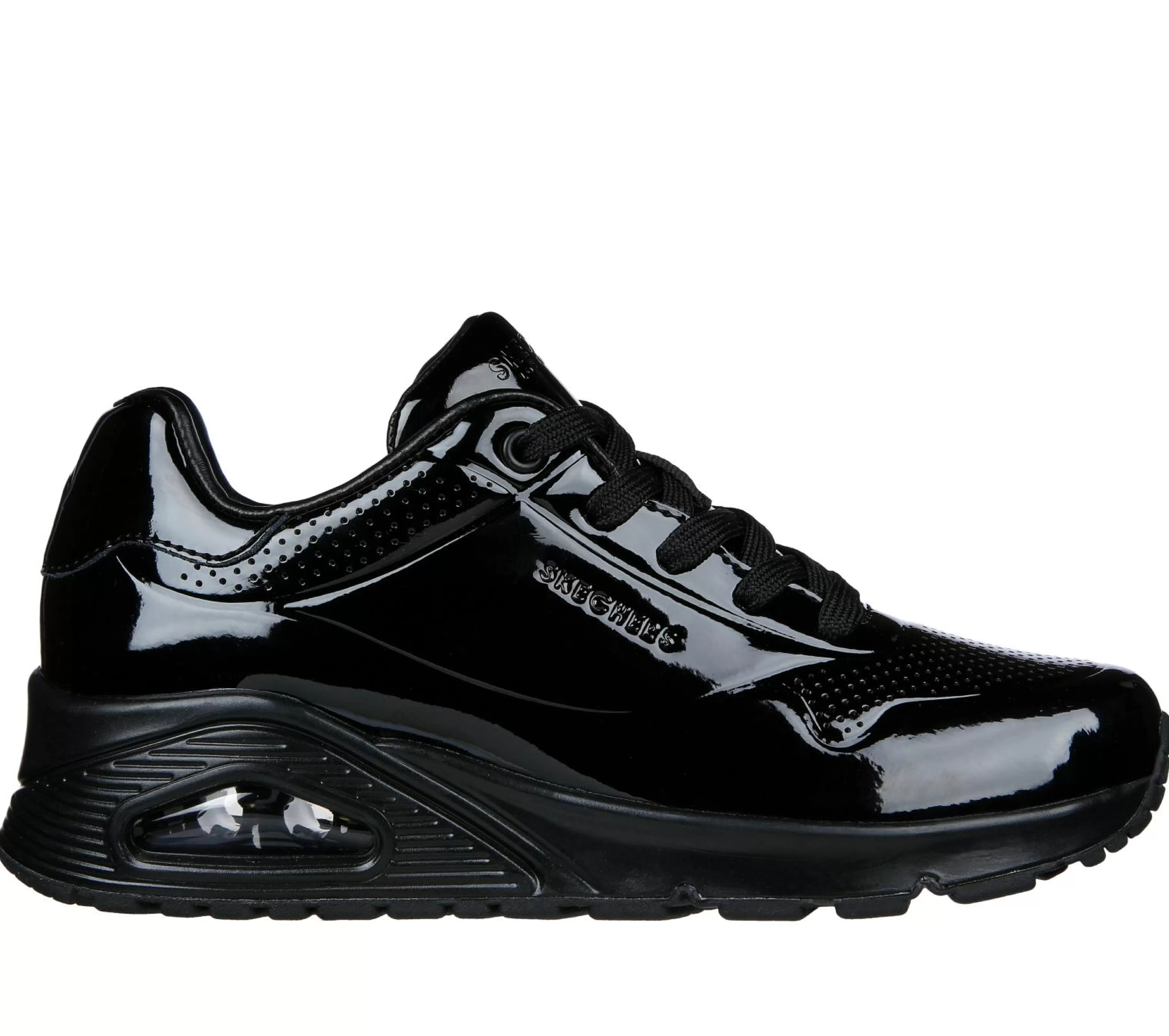 Com Atacadores | Sapatilhas Casuais | SKECHERS Uno - Shiny One PRETO