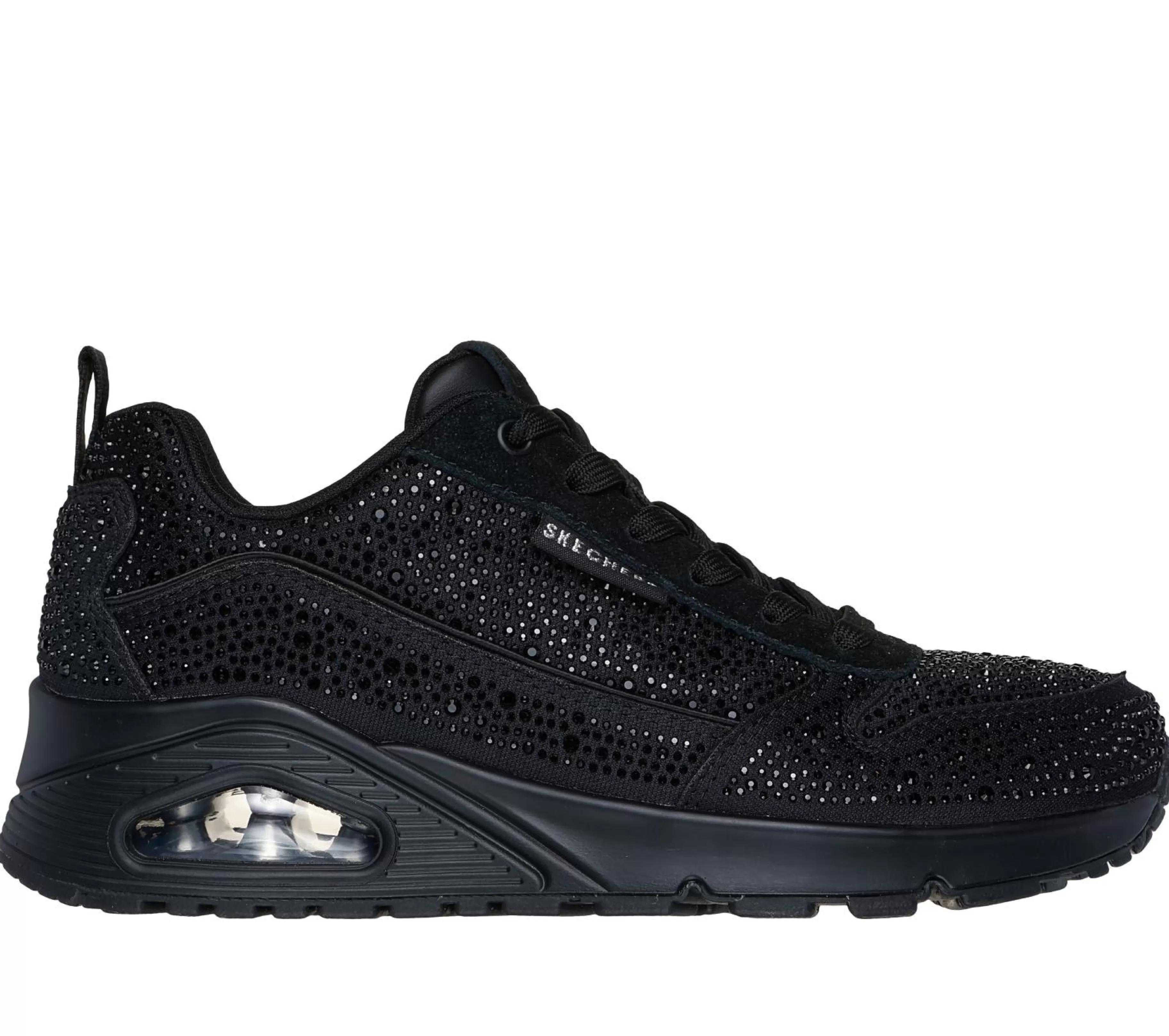 Com Atacadores | Sapatilhas Casuais | SKECHERS Uno - World Of Gems PRETO