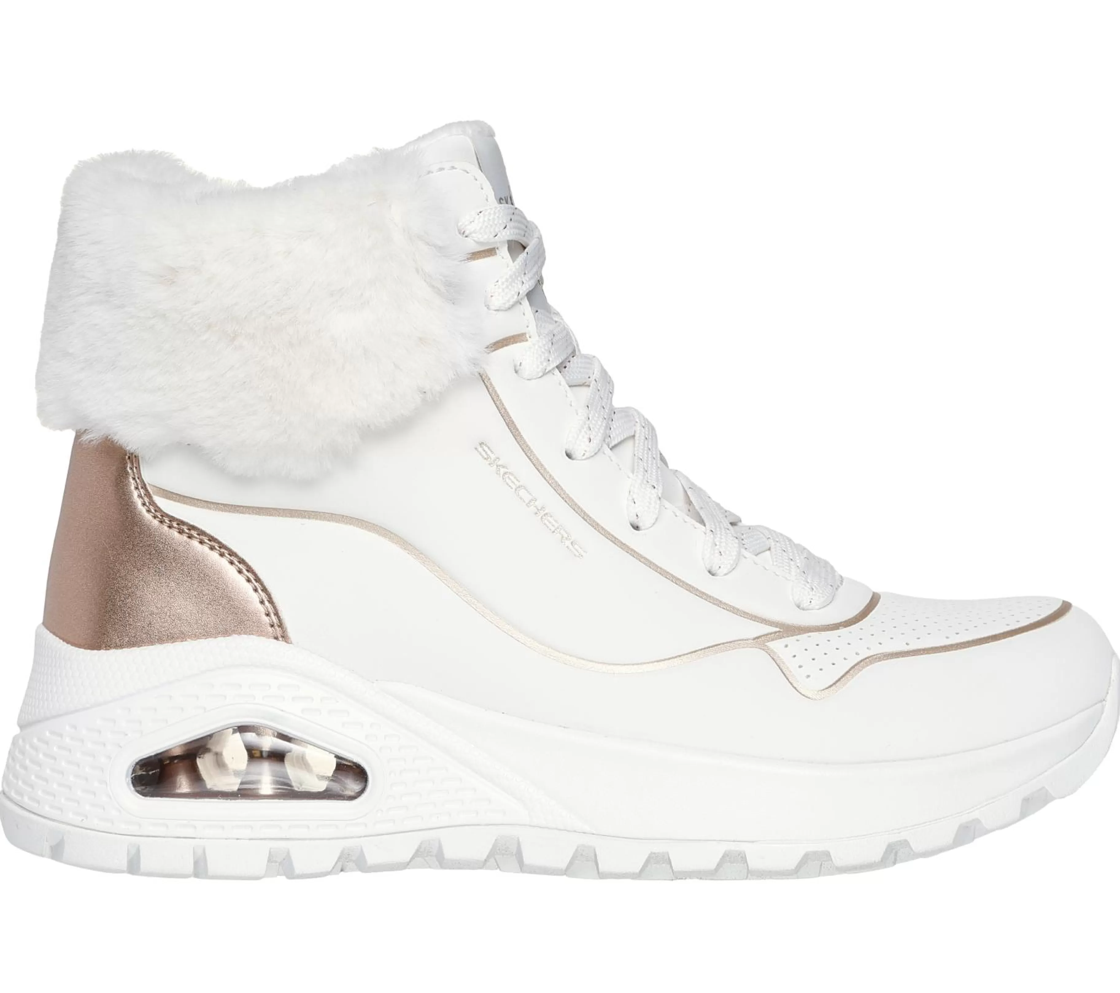 Com Atacadores | Botas | SKECHERS Uno Rugged - Fall Shimmer BRANCO /ROSA GOLD