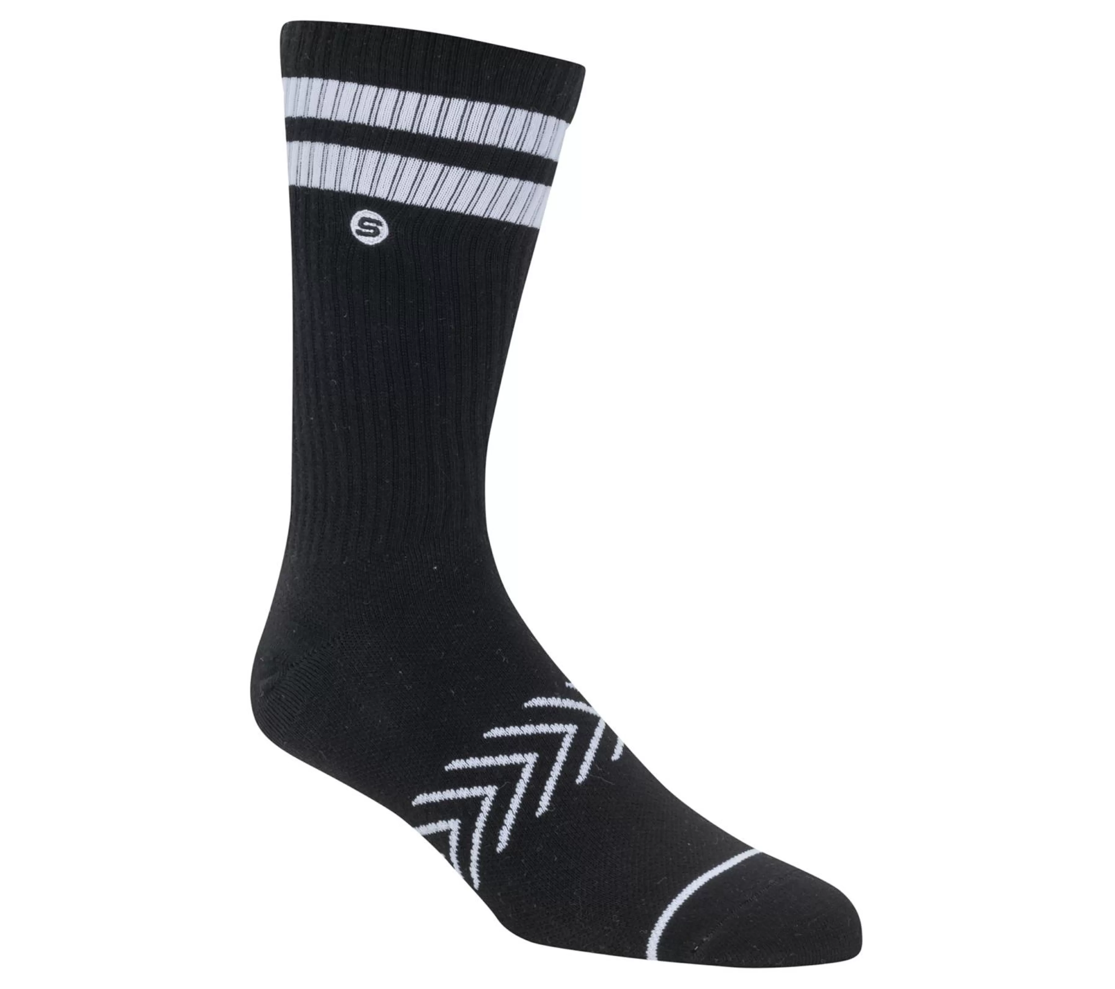 Meias | Meias | SKECHERS Varsity Crew Socks - 1 Pair PRETO