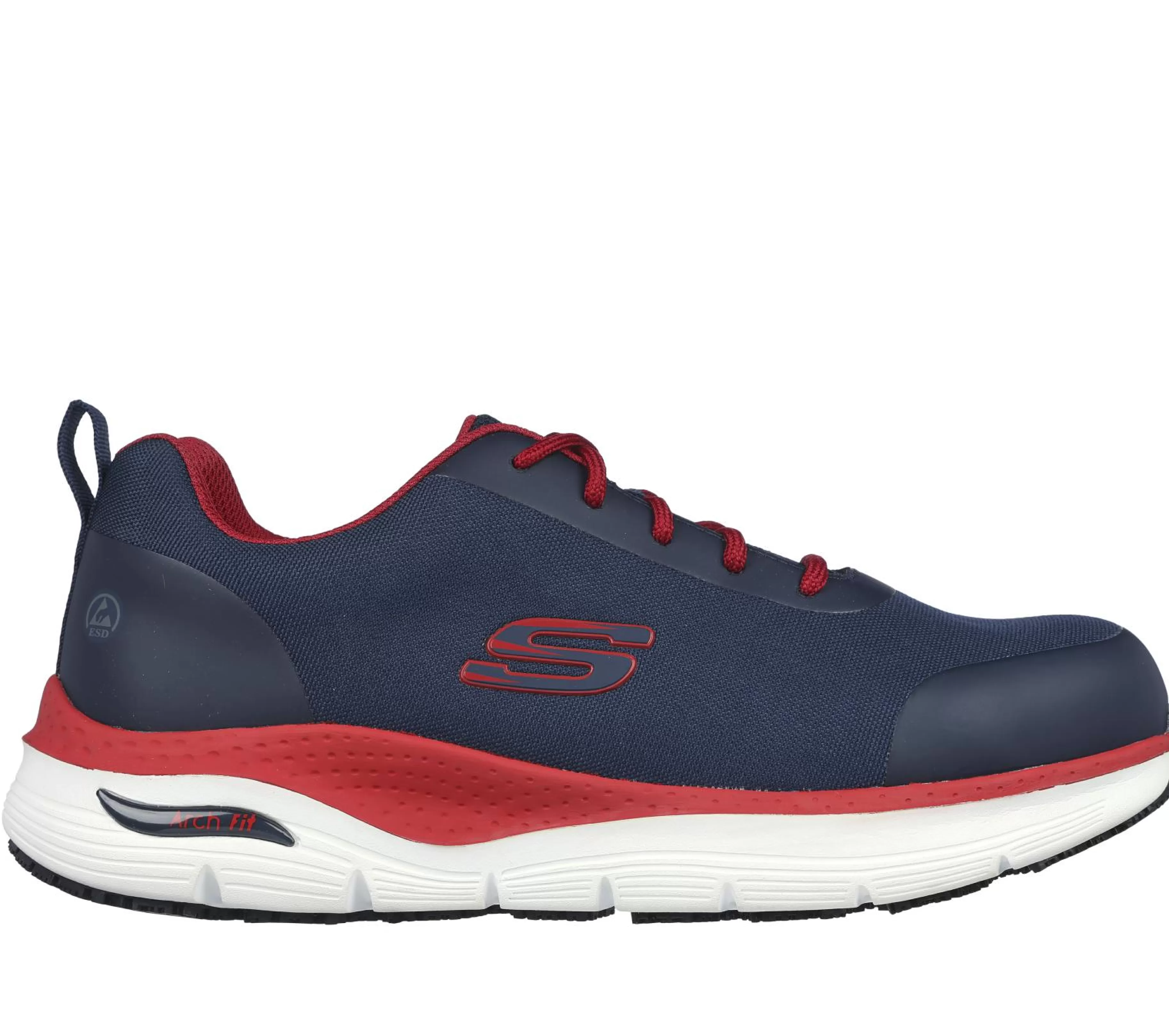 Work & Safety | Sapatos Com Atacadores | SKECHERS Work: Arch Fit SR - Ringstap NAVY / VERMELHO